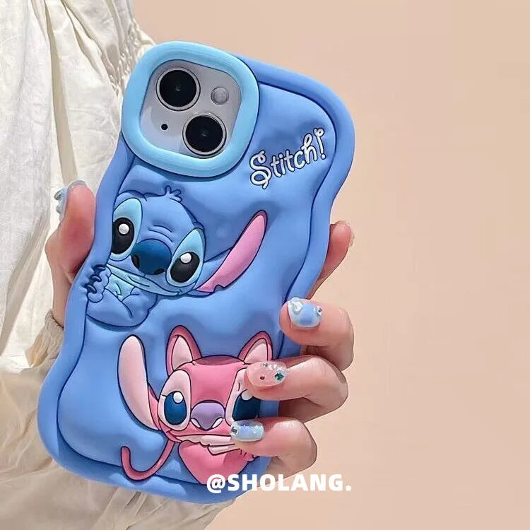 3D Cartoon Silicon Wave Side Soft Phone Case for iPhone 11 12 Mini 13 Pro 14 Plus 15 Pro Max X XS XR 7 8 6 6s Plus SE