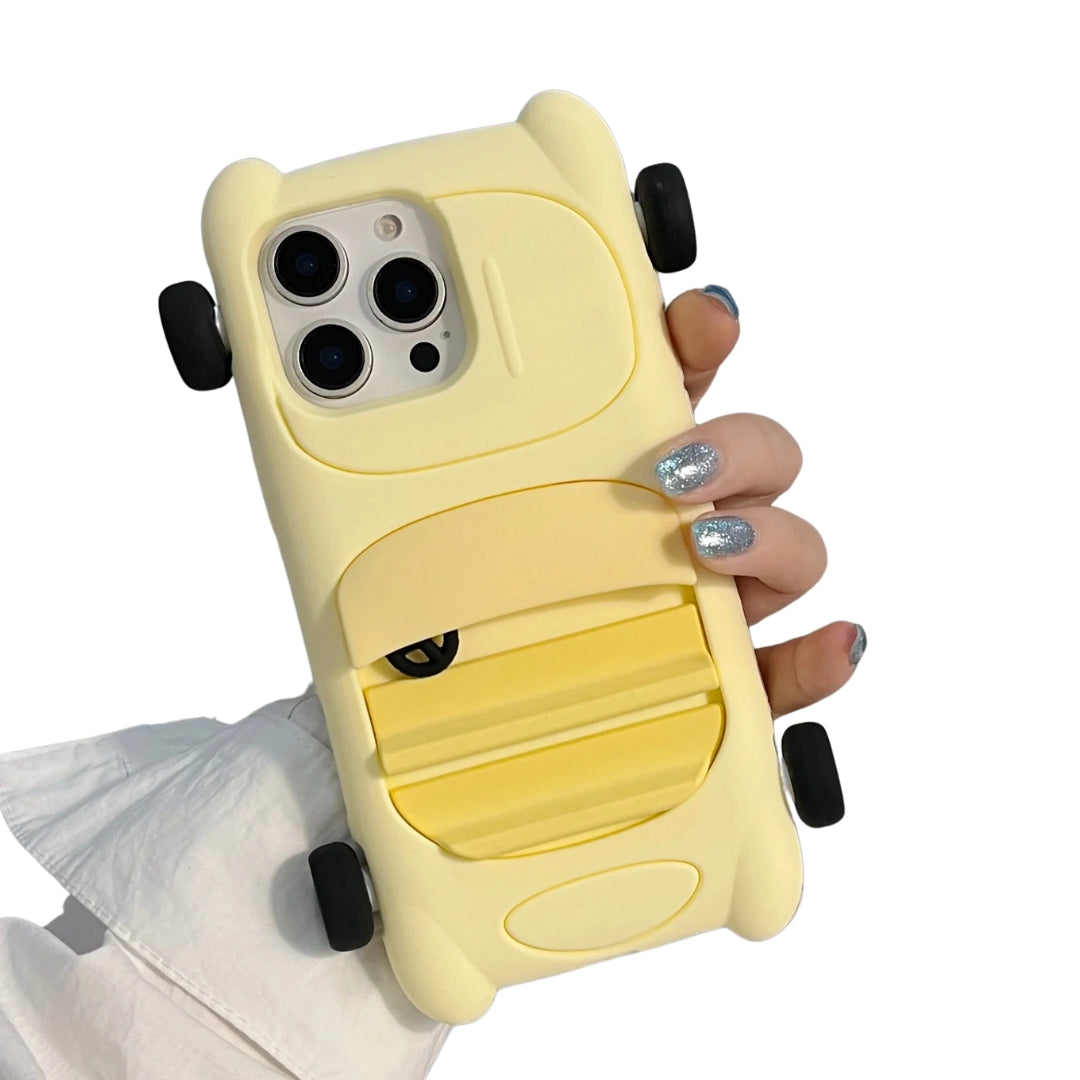 Cute Cartoon 3D Sports Car Model Phone Case for IPhone 16 15 14 13 Pro Max Plus Shockproof Silicone Soft High Quality Back Cover