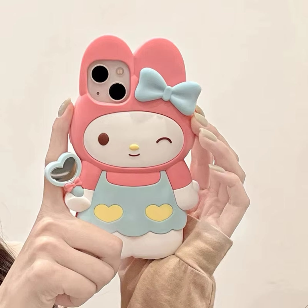 For iPhone 15 Plus 14 Pro Max 12 11 13 Pro X XS XR 12 Max 3D Family Cartoon Silicon Soft Phone Case