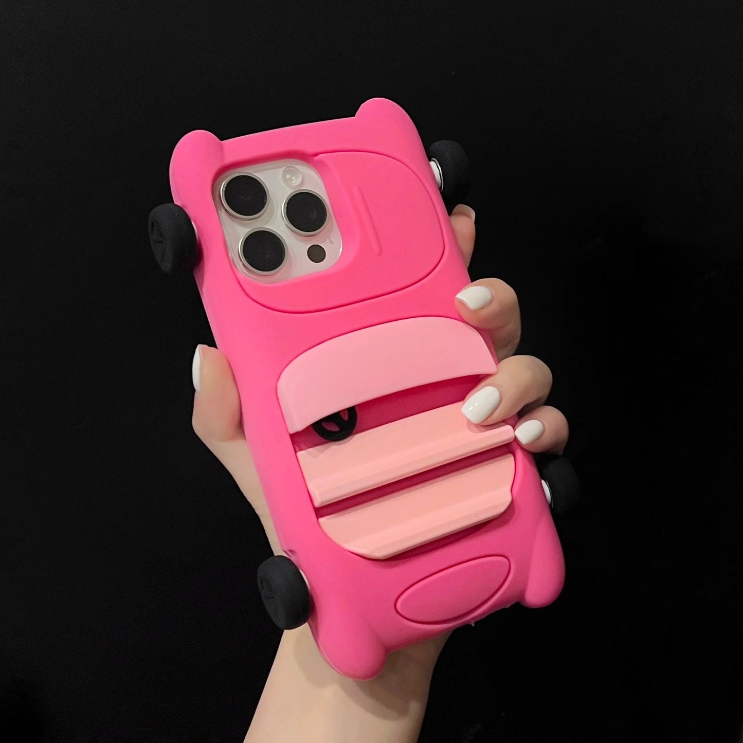 Cute Cartoon 3D Sports Car Model Phone Case for IPhone 16 15 14 13 Pro Max Plus Shockproof Silicone Soft High Quality Back Cover