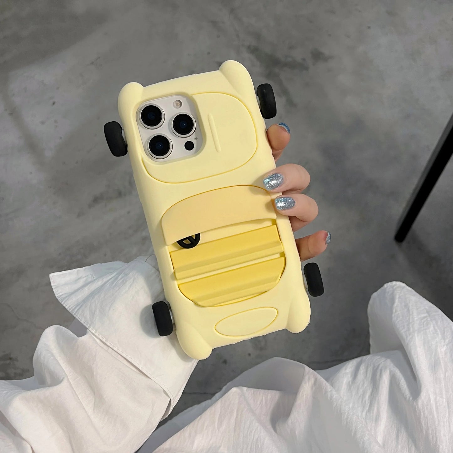 Cute Cartoon 3D Sports Car Model Phone Case for IPhone 16 15 14 13 Pro Max Plus Shockproof Silicone Soft High Quality Back Cover