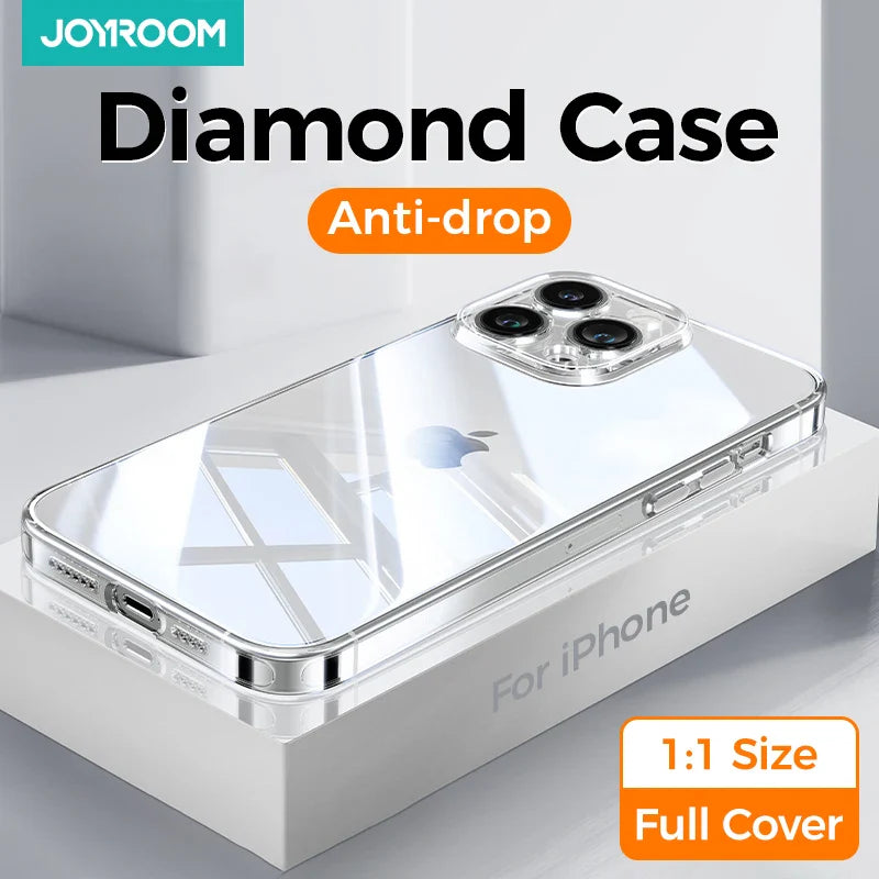 Joyroom Phone Clear Case For iPhone 16 15 14 Pro Max Lens Protection Transparent Cover PC Anti-Yellow Case For iPhone 16 Pro Max