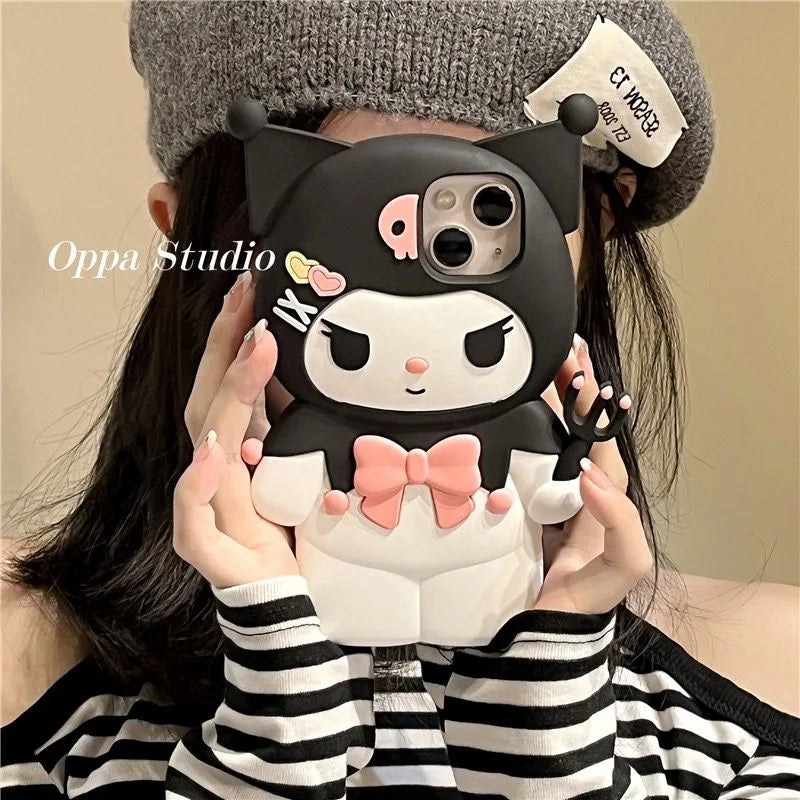 For iPhone 15 Plus 14 Pro Max 12 11 13 Pro X XS XR 12 Max 3D Family Cartoon Silicon Soft Phone Case