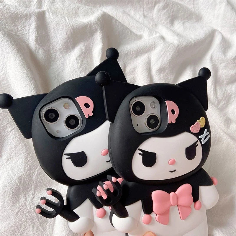 For iPhone 15 Plus 14 Pro Max 12 11 13 Pro X XS XR 12 Max 3D Family Cartoon Silicon Soft Phone Case