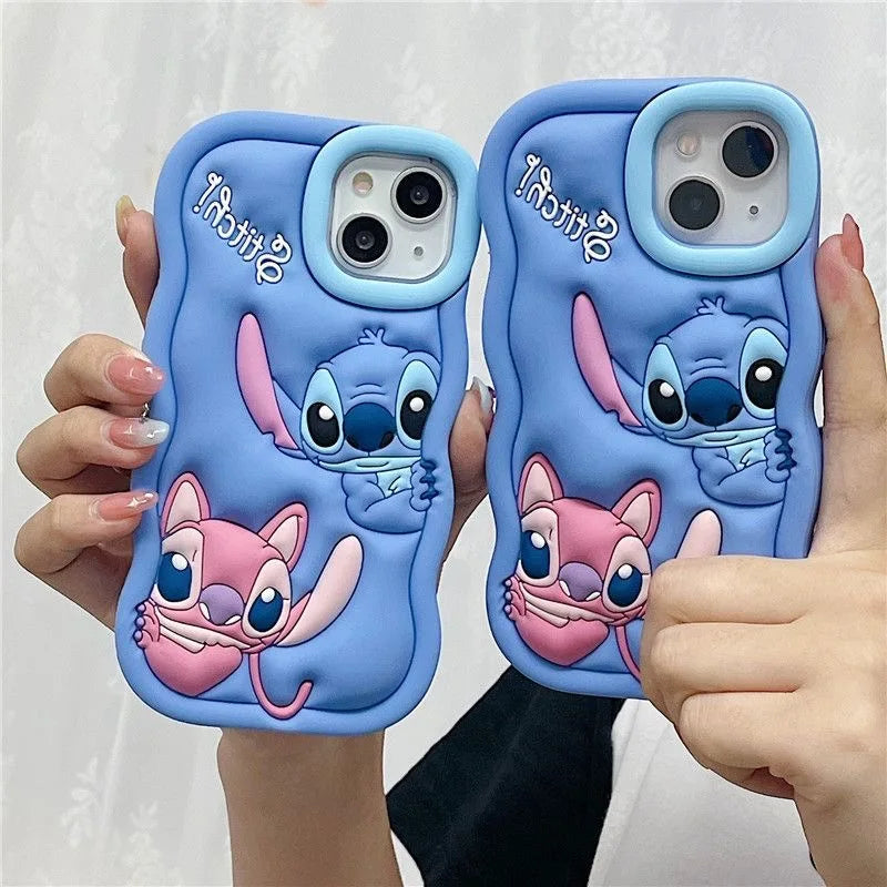 3D Cartoon Silicon Wave Side Soft Phone Case for iPhone 11 12 Mini 13 Pro 14 Plus 15 Pro Max X XS XR 7 8 6 6s Plus SE