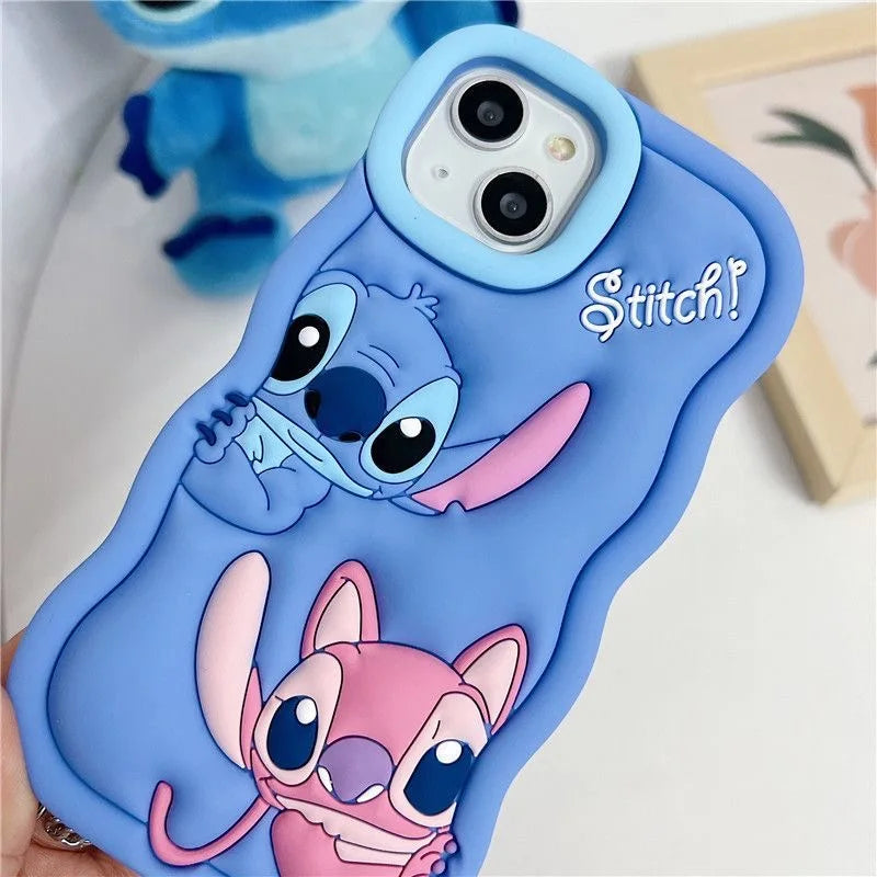 3D Cartoon Silicon Wave Side Soft Phone Case for iPhone 11 12 Mini 13 Pro 14 Plus 15 Pro Max X XS XR 7 8 6 6s Plus SE