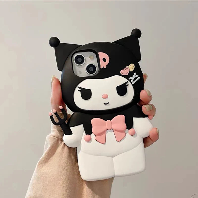 For iPhone 15 Plus 14 Pro Max 12 11 13 Pro X XS XR 12 Max 3D Family Cartoon Silicon Soft Phone Case